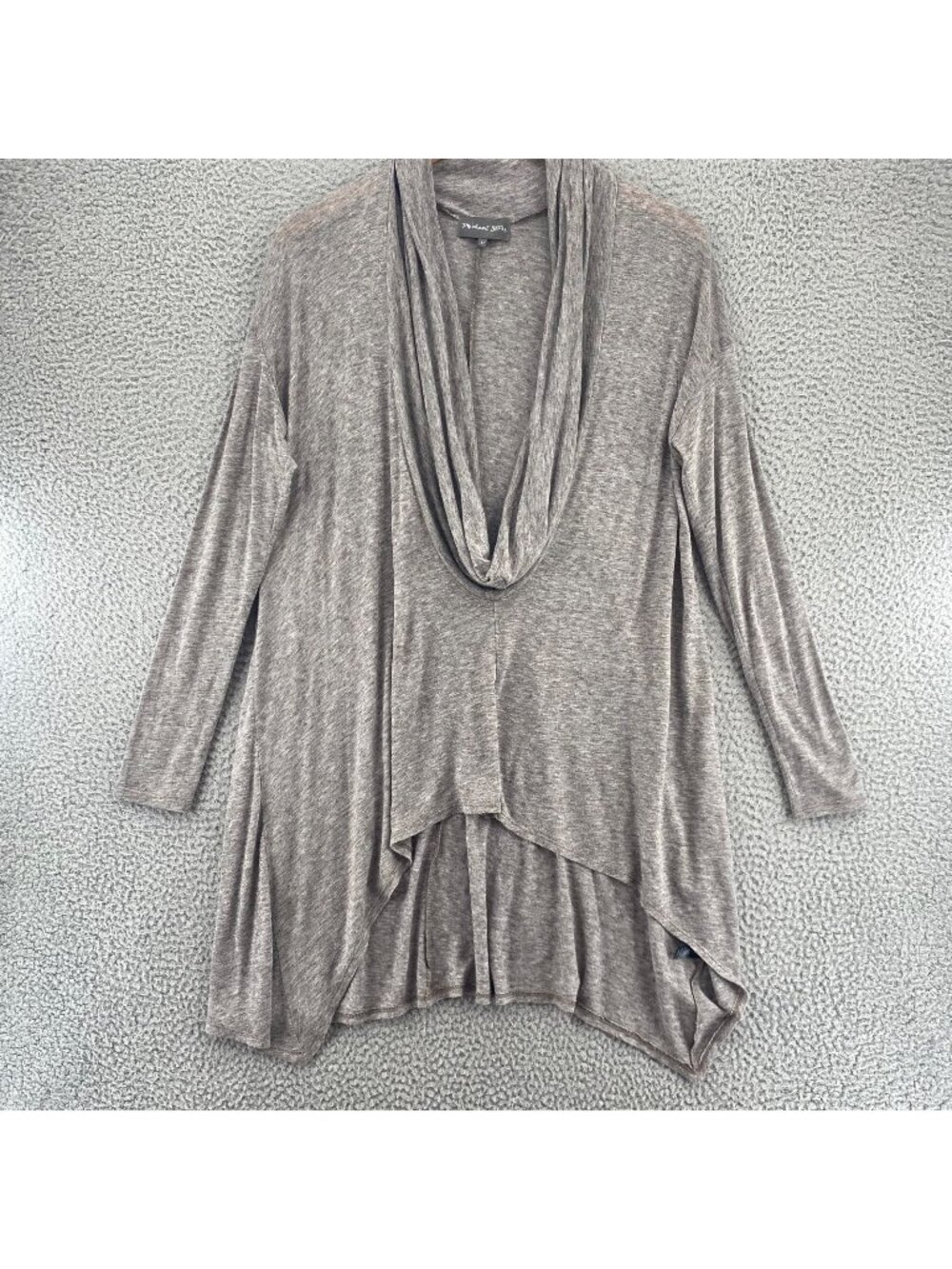 Michael Stars Top Womens Medium Gray Wool Blend Knit Cowl Scoop Neck High Low